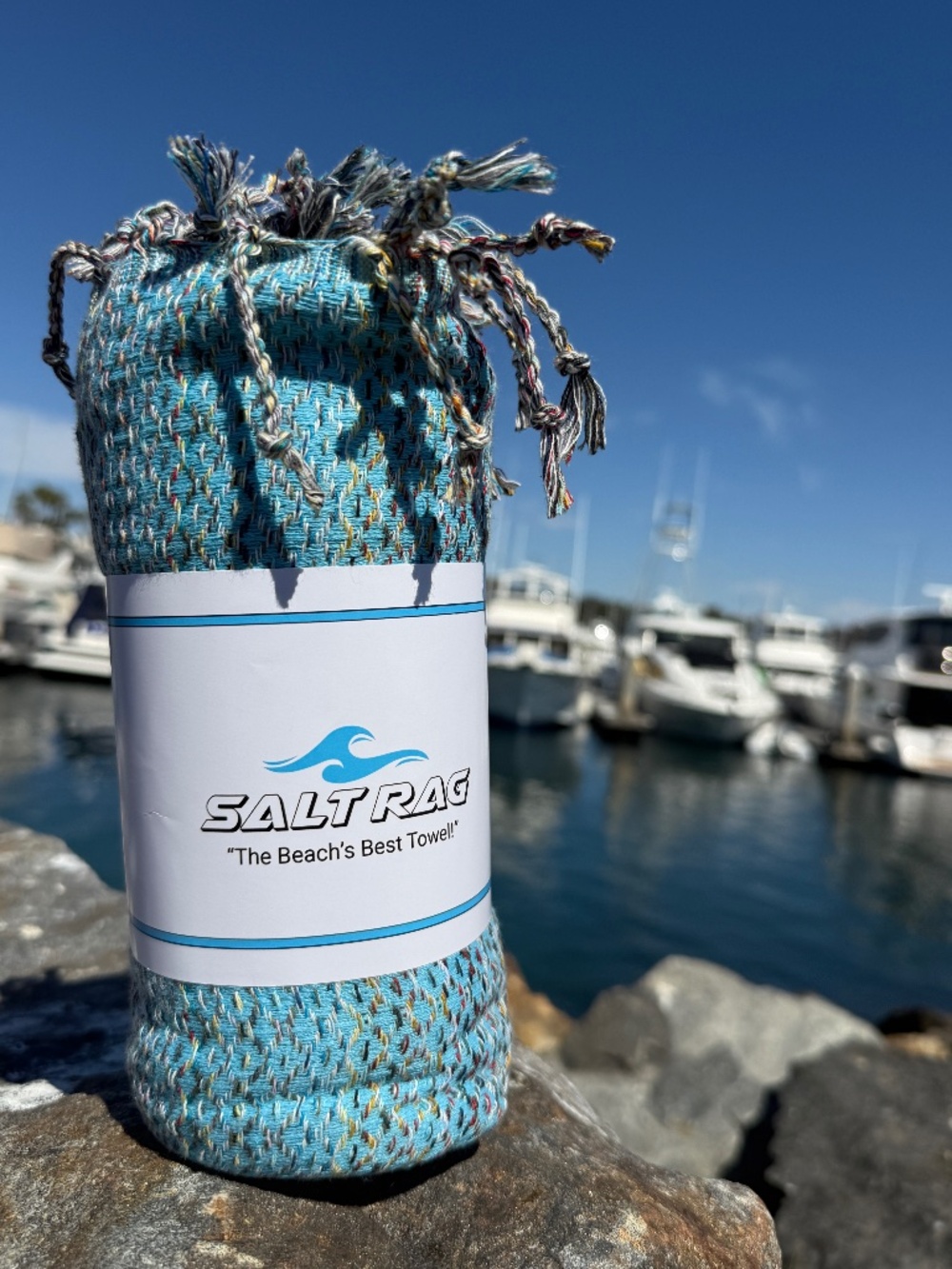 Ahi Rag Turquoise — Salt Rag™ Sand-Resistant Turkish Beach Towel